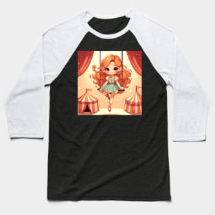 Circus girl give show on flying trapeze Baseball T-Shirt